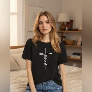 NEW•XL-2X•ESSENTIAL JESUS SCRIPTED  TOP